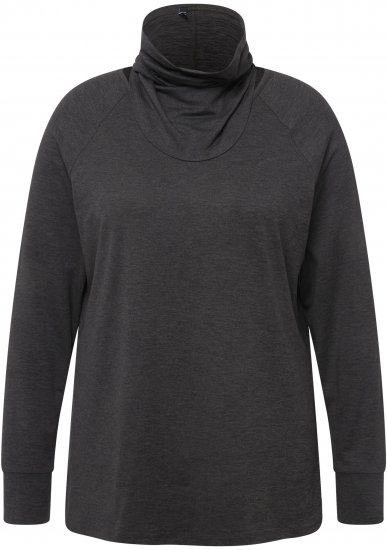 Ulla Popken Sweatshirt with Gaiter Black - Pulovere & hanorace - 