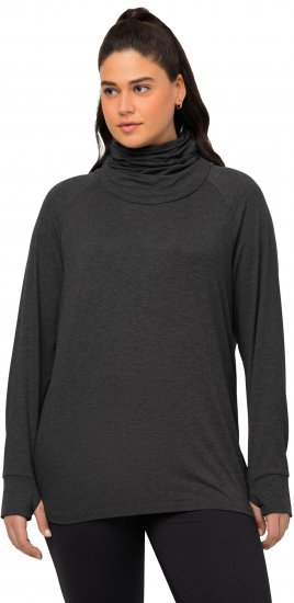 Ulla Popken Sweatshirt with Gaiter Black - Pulovere & hanorace - 