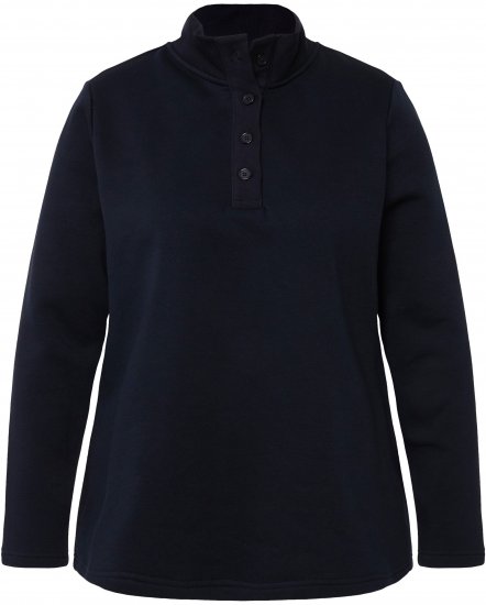 Ulla Popken Collared Long Sleeve Sweatshirt Navy - Pulovere & hanorace - 
