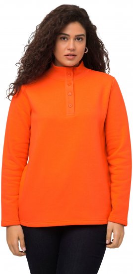 Ulla Popken Collared Long Sleeve Sweatshirt Tangerine - Pulovere & hanorace - 