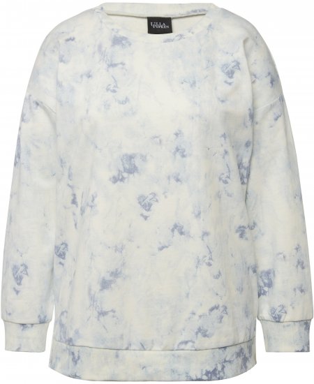 Ulla Popken Tie-Dyed Long Sleeve Sweatshirt Snow White - Pulovere & hanorace - 