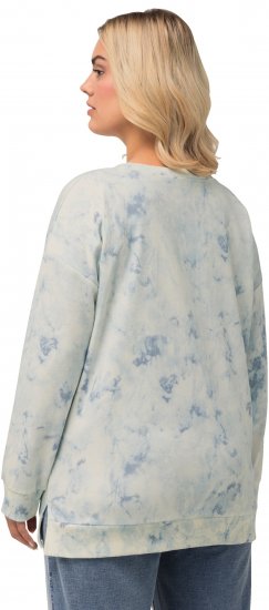 Ulla Popken Tie-Dyed Long Sleeve Sweatshirt Snow White - Pulovere & hanorace - 