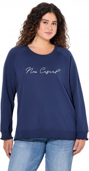 Ulla Popken NEW CASUAL Ruffled Hem Sweatshirt Navy - Pulovere & hanorace - 