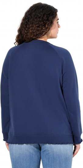 Ulla Popken NEW CASUAL Ruffled Hem Sweatshirt Navy - Pulovere & hanorace - 