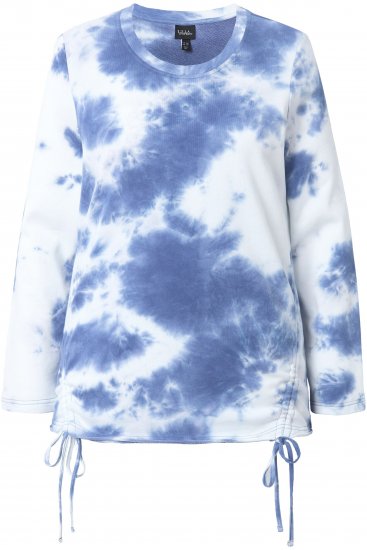 Ulla Popken Tie Dye Gathered Sweatshirt Atlantic Blue - Pulovere & hanorace - 