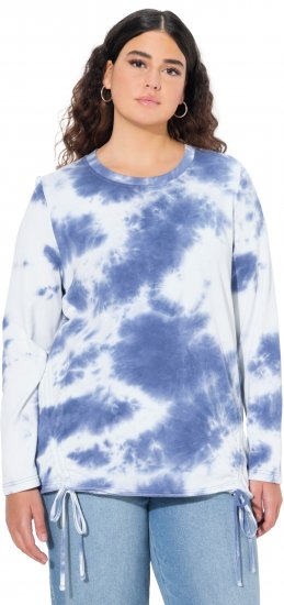 Ulla Popken Tie Dye Gathered Sweatshirt Atlantic Blue - Pulovere & hanorace - 
