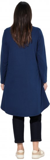 Ulla Popken Flounce Panel Long Sleeve Sweatshirt Dress Navy - Pulovere & hanorace - 
