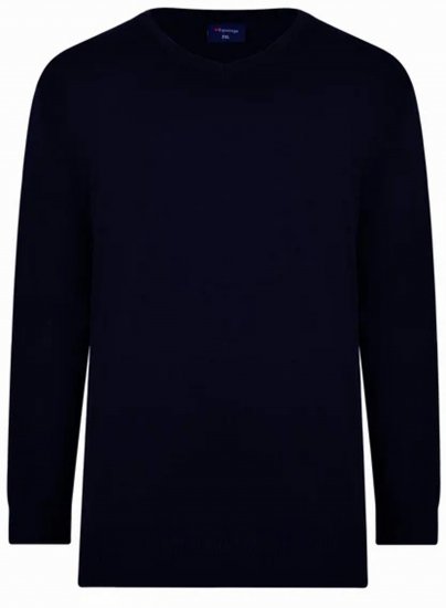Espionage KW031 V-Neck Pullover Navy - Pulovere & hanorace - Pulovere & Hanorace Bărbați Mărimi Mari