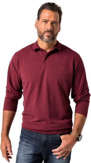 JP1880 Polo Shirt Pique Long Sleeve Red - Tricouri polo - Tricouri Polo Bărbați Mărimi Mari