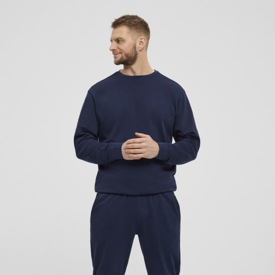 North Latitude Denim Crew Neck Sweatshirt Navy Blue TALL - TALL pulovere - 