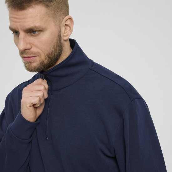 North Latitude Denim Half-Zip Sweatshirt Navy Blue TALL - TALL pulovere - 