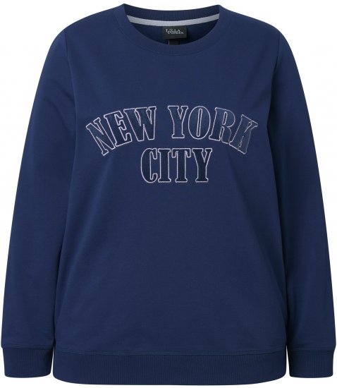 Ulla Popken NYC Embroidered Long Sleeve Sweatshirt Ink Blue - Pulovere & hanorace - 