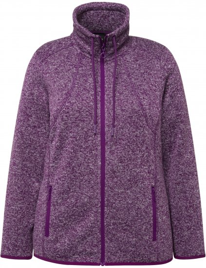 Ulla Popken Heather Knit Fleece Jacket Dark Purple - Pulovere & hanorace - 