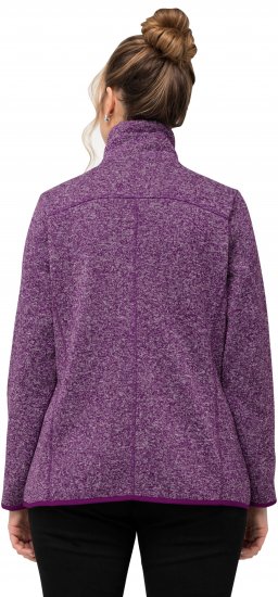 Ulla Popken Heather Knit Fleece Jacket Dark Purple - Pulovere & hanorace - 