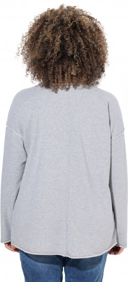 Ulla Popken Bow City Lettering Sweatshirt Light Grey Melange - Pulovere & hanorace - 