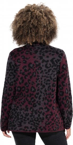 Ulla Popken Leopard Print Scarf Sweater Dark Wine Red - Pulovere & hanorace - 
