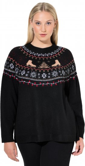 Ulla Popken Norwegian Style Christmas Sweater Black - Pulovere & hanorace - 