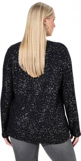 Ulla Popken Metallic Print Extra Soft Christmas Sweatshirt Black - Pulovere & hanorace - 