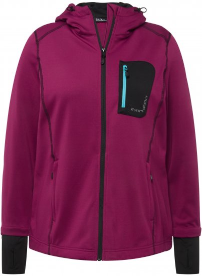 Ulla Popken HYPRAR Zip Front Hooded Stretch Sweatshirt Blackberry - Pulovere & hanorace - 