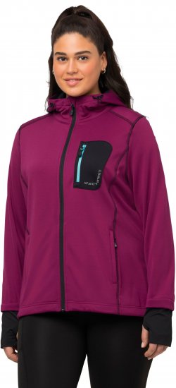 Ulla Popken HYPRAR Zip Front Hooded Stretch Sweatshirt Blackberry - Pulovere & hanorace - 