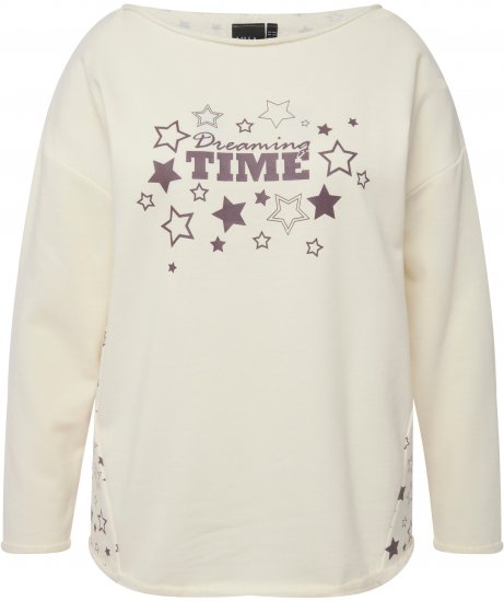 Ulla Popken Dreaming Time Long Sleeve Sweatshirt Chalk - Pulovere & hanorace - 