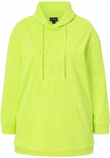 Ulla Popken Embossed Letter Sweatshirt Lime - Pulovere & hanorace - 