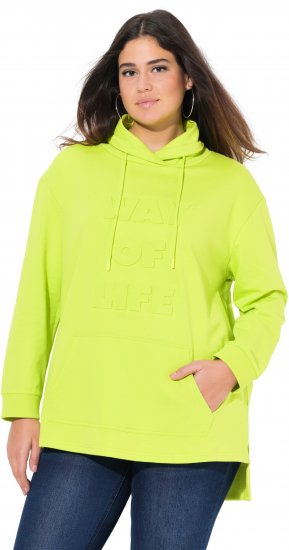 Ulla Popken Embossed Letter Sweatshirt Lime - Pulovere & hanorace - 