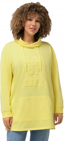 Ulla Popken Embossed Letter Sweatshirt Lemon Yellow - Pulovere & hanorace - 