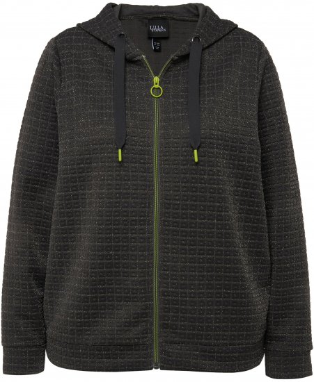 Ulla Popken Textured Metallic Knit Sweatshirt With Hood Graphite Grey - Pulovere & hanorace - 