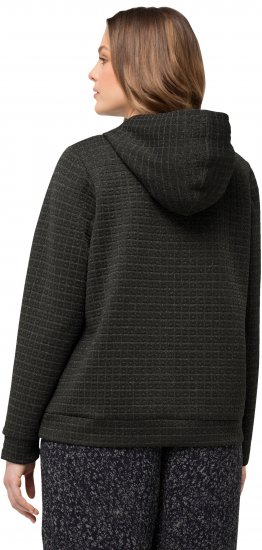 Ulla Popken Textured Metallic Knit Sweatshirt With Hood Graphite Grey - Pulovere & hanorace - 