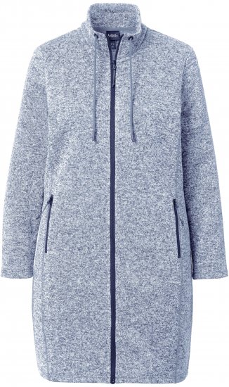 Ulla Popken Longline Knit Fleece Jacket Sky Blue - Pulovere & hanorace - 