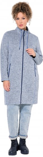 Ulla Popken Longline Knit Fleece Jacket Sky Blue - Pulovere & hanorace - 