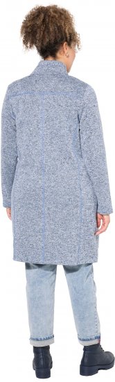 Ulla Popken Longline Knit Fleece Jacket Sky Blue - Pulovere & hanorace - 