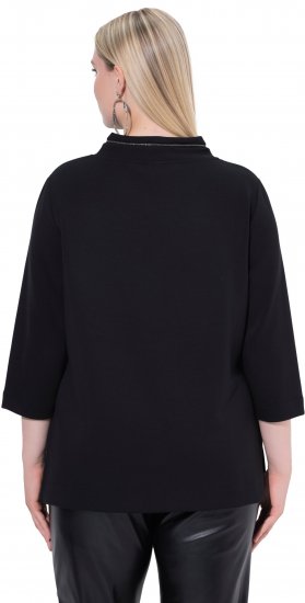 Ulla Popken Decorative Chain Collar Sweatshirt Black - Pulovere & hanorace - 