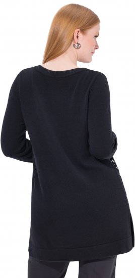 Ulla Popken Sequined Soft Fine Knit Sweater Black - Pulovere & hanorace - 