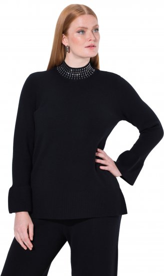 Ulla Popken Flared Sleeve Turtleneck Sweater Black - Pulovere & hanorace - 