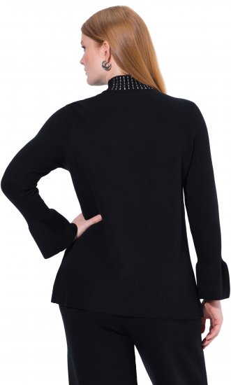 Ulla Popken Flared Sleeve Turtleneck Sweater Black - Pulovere & hanorace - 