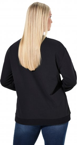 Ulla Popken Sparkling Sequin Bows Christmas Sweatshirt Black - Pulovere & hanorace - 