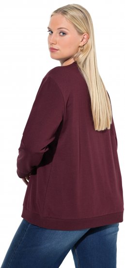 Ulla Popken Sparkling Sequin Bows Christmas Sweatshirt Plum - Pulovere & hanorace - 