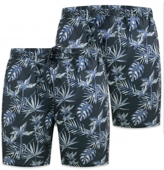 D555 Cleethorpes Hawaii Printed Swimshorts Navy - Costum baie - Sort Baie Bărbați Mărimi Mari