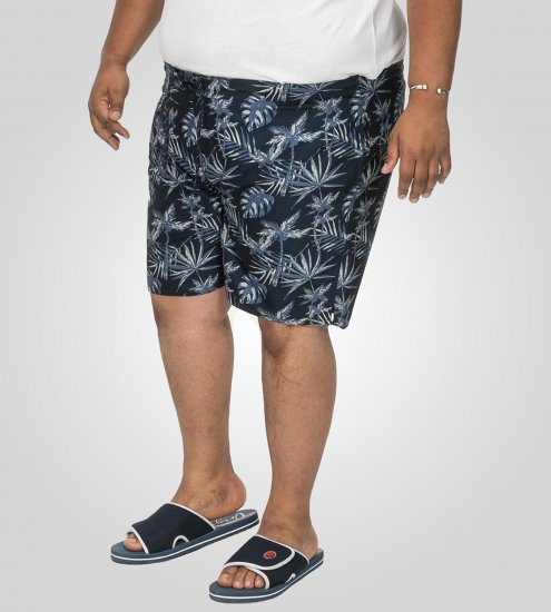 D555 Cleethorpes Hawaii Printed Swimshorts Navy - Costum baie - Sort Baie Bărbați Mărimi Mari