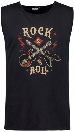 Adamo Motiv Rock and Roll Tank Top Black - Tricouri fără mâneci - Tricouri fără mâneci mărimi mari