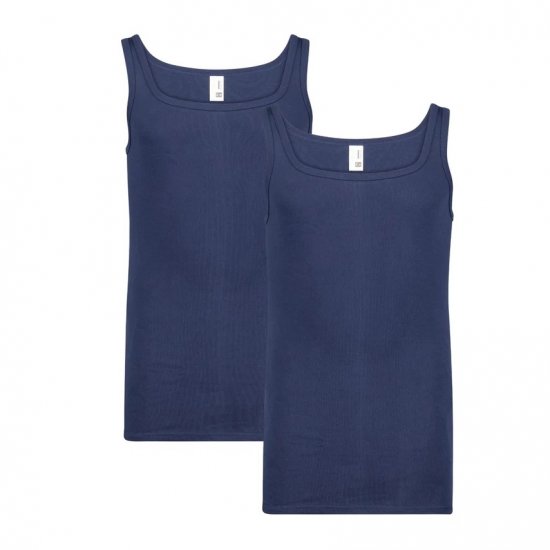 Adamo Royal Fine Ribbed Undershirt 2-Pack Navy - Lenjerie intimă & costum baie - Lenjerie Intimă Bărbați Mărimi Mari