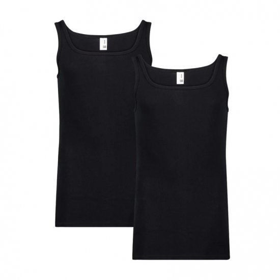 Adamo Royal Fine Ribbed Undershirt 2-Pack Black - Lenjerie intimă & costum baie - Lenjerie Intimă Bărbați Mărimi Mari
