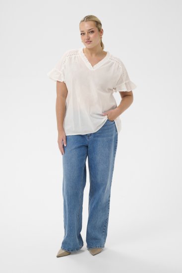 Kaffe Curve Valeria Top Chalk - Topuri - 