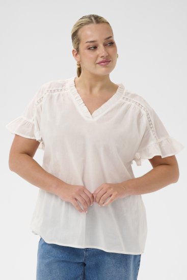 Kaffe Curve Valeria Top Chalk - Topuri - 