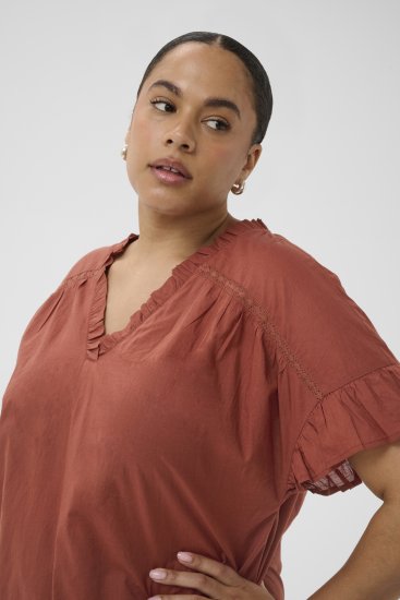 Kaffe Curve Valeria Top Henna Brown - Tricouri & topuri - 