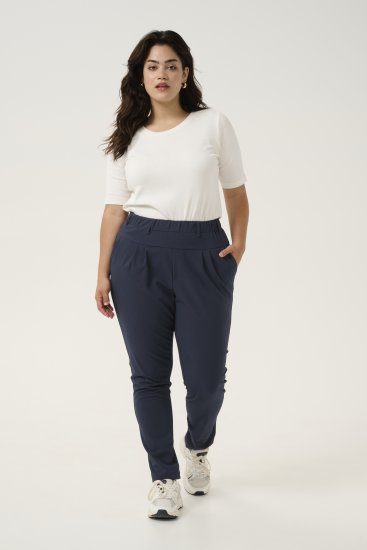 Kaffe Curve Jia Pantaloni Bleumarin miezul nopții - Blugi & Pantaloni pentru Femei Mărimi Mari – Plus Size - 