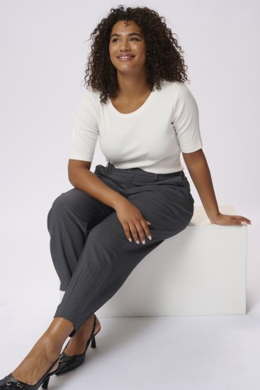 Kaffe Curve Merla Pantaloni Dark Grey Melange - Blugi & Pantaloni pentru Femei Mărimi Mari – Plus Size - 