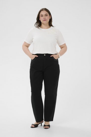 Kaffe Curve Brenn Barrel Twill Jeans Washed Black - Blugi - 